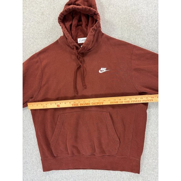 Nike Stitched Logo SWOOSH Hoodie Sweatshirt (Men's Large) Maroon - Picture 7 of 12